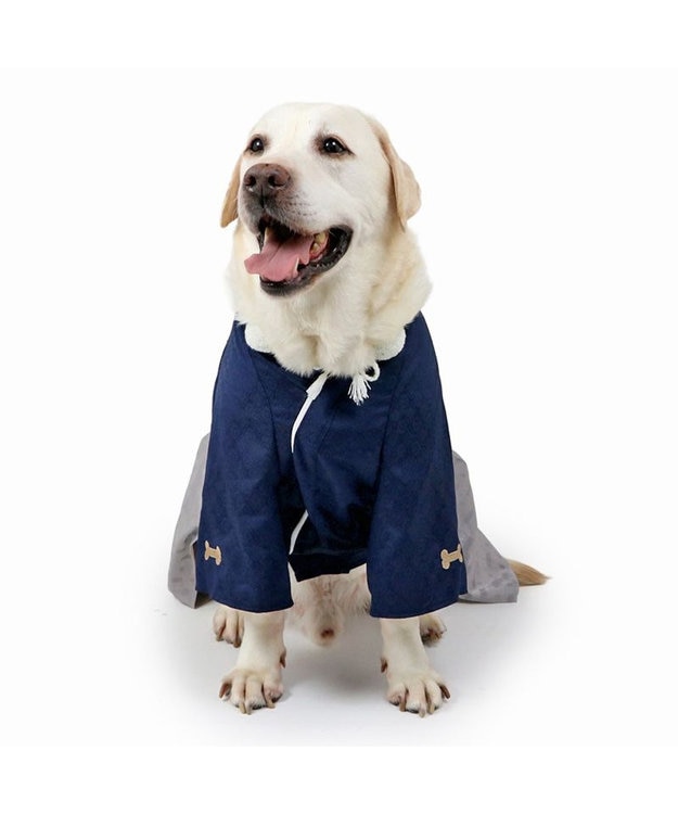 PET PARADISE ペットパラダイス お正月袴 《花菱柄》中型犬 大型犬 グレー×ネイビー