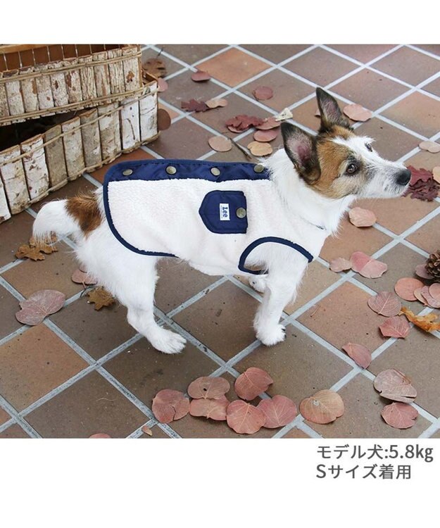 PET PARADISE Ｌｅｅ 背開き シープボア ベスト 小型犬 白~オフホワイト