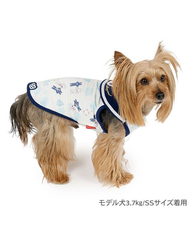 PET PARADISE リサとガスパール 接触冷感 タンクトップ 《マリン柄》 小型犬 ホワイト×ネイビー