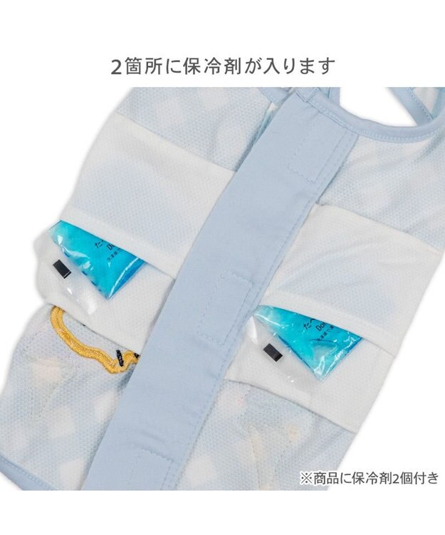 PET PARADISE スヌーピー ポケットクール タンクトップ 《アイス柄》 中型犬 大型犬 ホワイト×ブルー