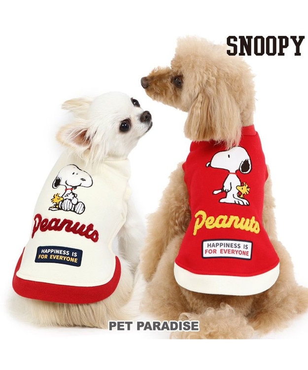 PET PARADISE 犬の服 犬 服 秋冬 スヌーピー トレーナー 【小型犬】 かくれんぼ 赤