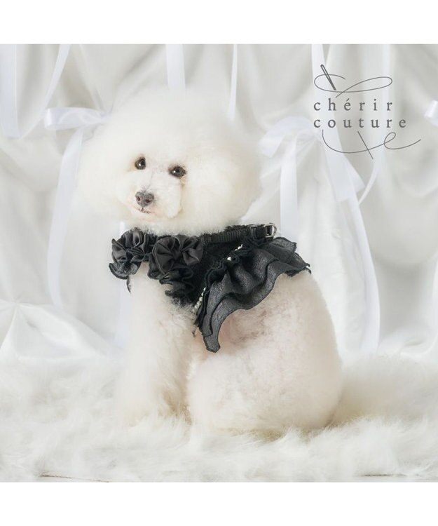 PET PARADISE cherircouture ツイード ベストハーネス 《ブラック》 Ｓ
