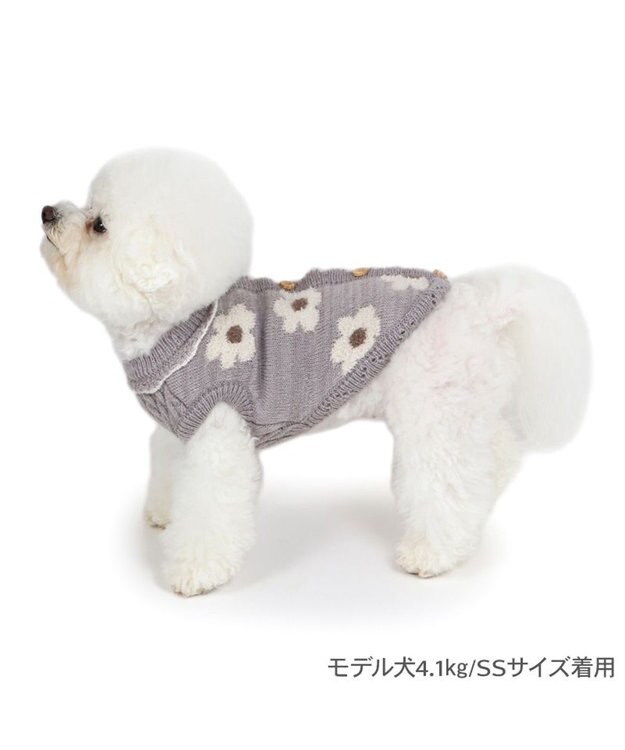 PET PARADISE ペットパラダイス お花もこセーター  超小型犬 小型犬 グレー
