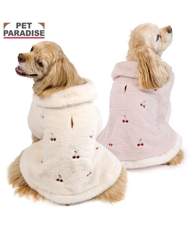 PET PARADISE ペットパラダイス チェリー ポンチョ 《ホワイト 》 中型犬 大型犬 オフホワイト