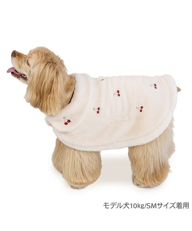 PET PARADISE ペットパラダイス チェリー ポンチョ 《ホワイト 》 中型犬 大型犬 オフホワイト