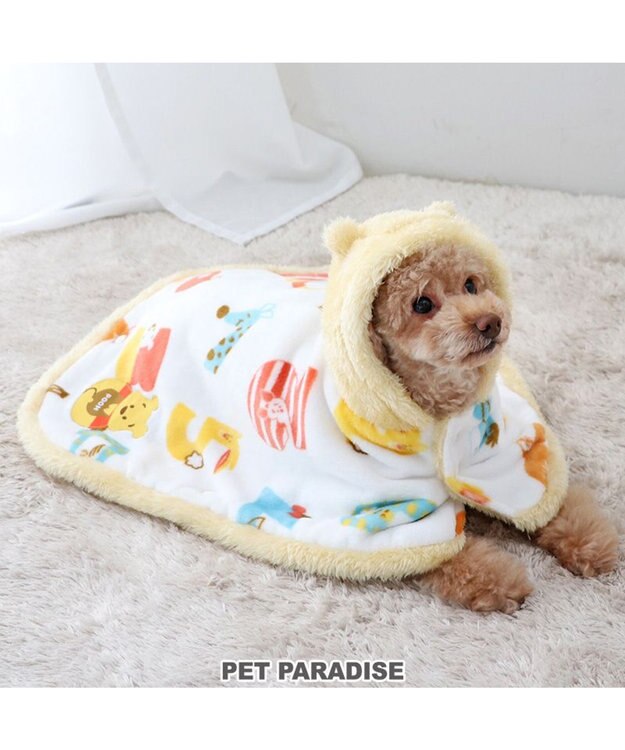 PET PARADISE ディズニー くまのプーさん 着る毛布  《数字柄》 小型犬 イエロー