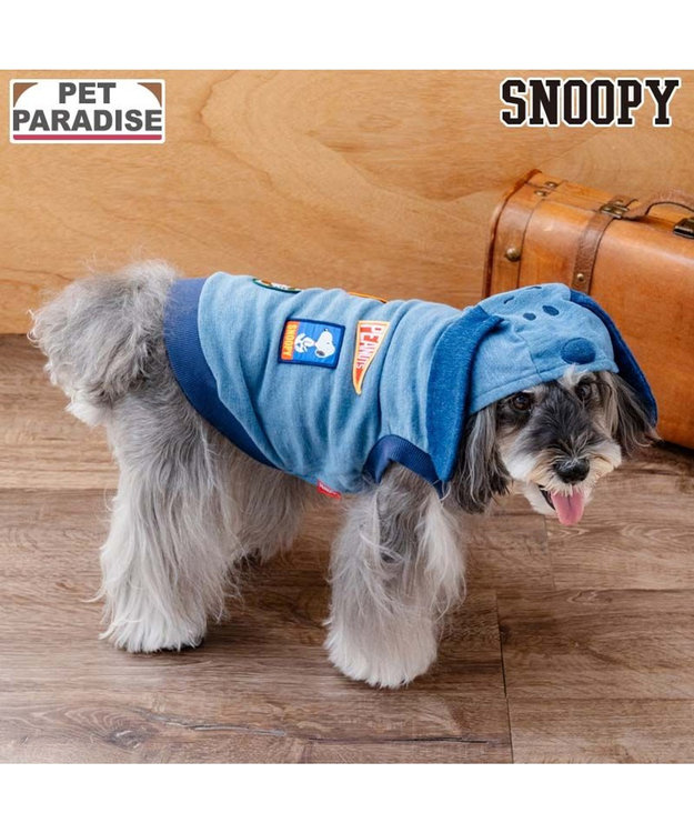PET PARADISE スヌーピー デニム パーカー 《ネイビー》 小型犬 ネイビー