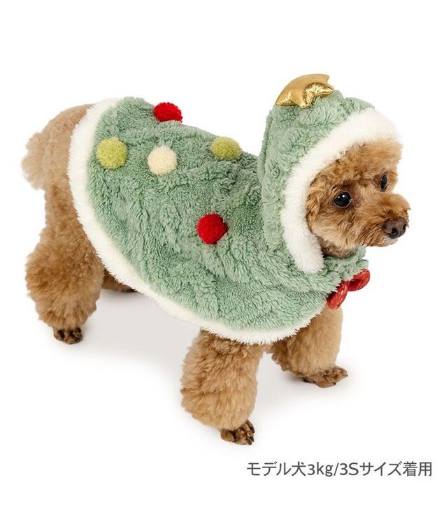 PET PARADISE ペットパラダイス ツリーポンチョ 2025 小型犬 グリーン