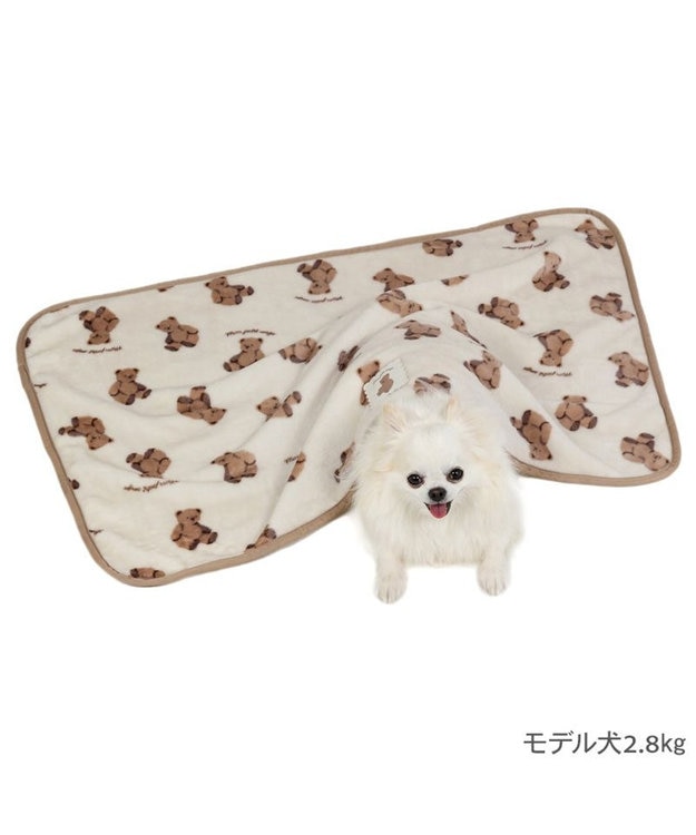 PET PARADISE ペットパラダイス くまちゃん ボア ブランケット オフホワイト×ブラウン
