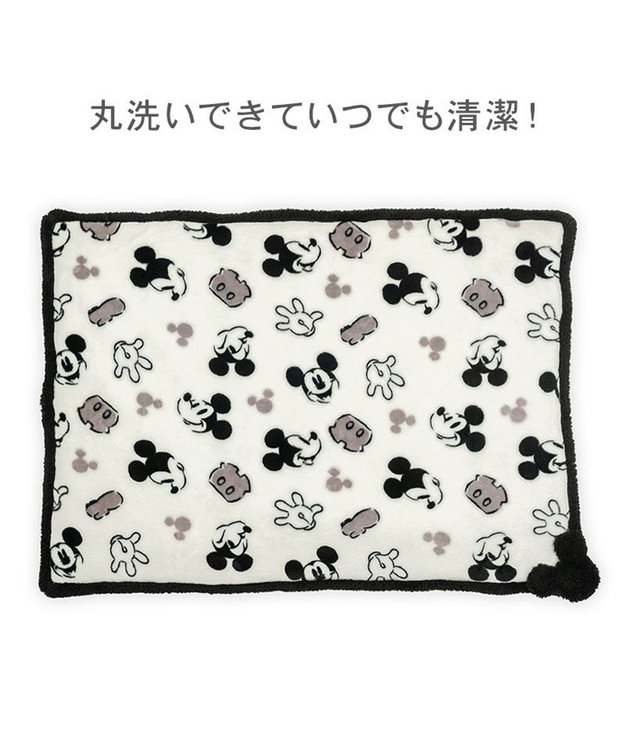 PET PARADISE ディズニー ミッキーマウス 白黒 遠赤外線 ボアマット ホワイト×ブラック