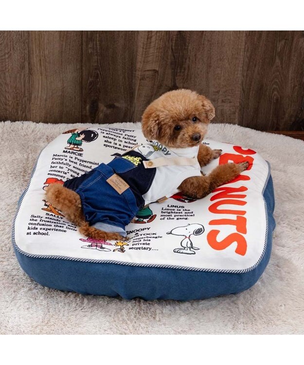 PET PARADISE スヌーピー デニム オーバーオール風 ロンパース 小型犬 ホワイト×ブラック