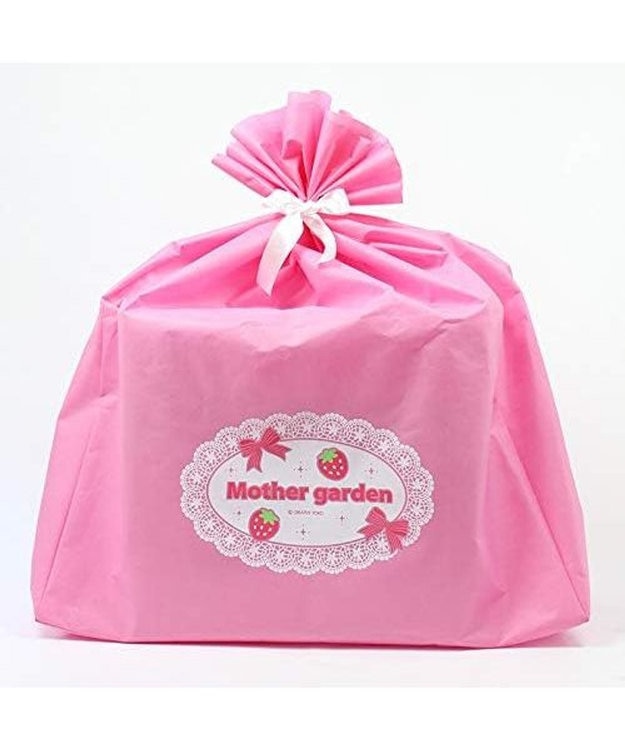 Mother garden ギフトラッピング巾着袋 (同梱のみ) 【Mサイズ】  (デラックスキッチン・グリルキッチン・デラックス冷蔵庫用） ピンク
