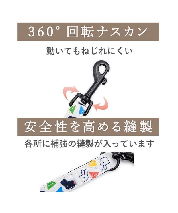 PET PARADISE リサとガスパール ショルダー リード 《三角柄》 SS~S 小型犬 ホワイト×ネイビー