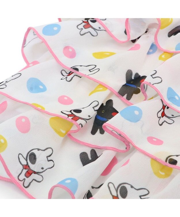 PET PARADISE リサとガスパール ワンピース 《シャボン玉》 小型犬 ホワイト×ピンク