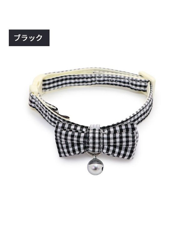 PET PARADISE ペットパラダイス 猫 首輪 ギンガムチェック 《ブラック》 小サイズ/中サイズ ブラック