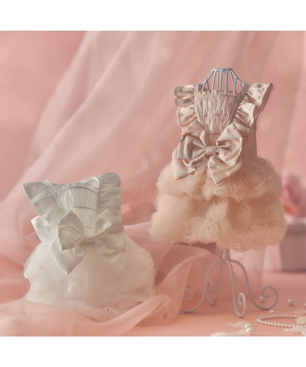 PET PARADISE cherircouture ローズチュールワンピース 《ピンク》 小型犬 ピンク