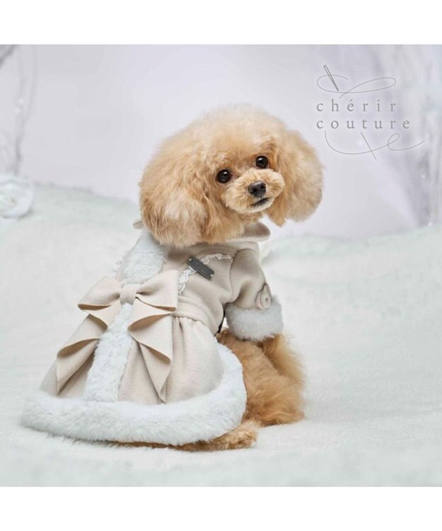 PET PARADISE cherircouture バックリボンコート 小型犬 ベージュ