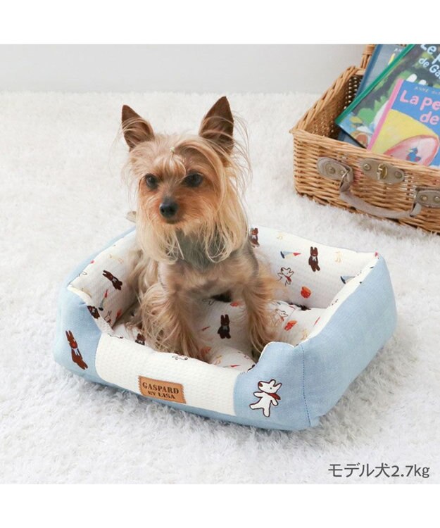 PET PARADISE リサとガスパール 刺繍 ワッフル カドラー Ｓ ブルー