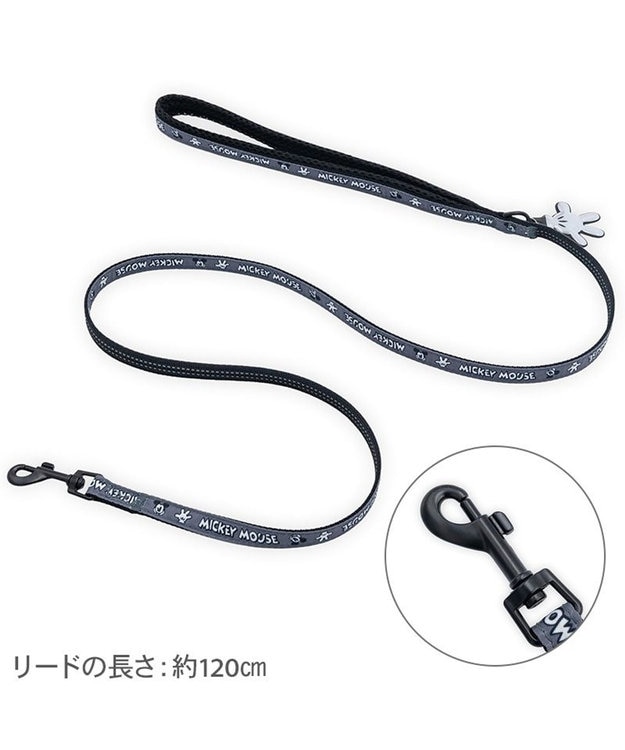 PET PARADISE ディズニー ミッキーマウス 白黒リード ＳＳ～Ｓ ブラック