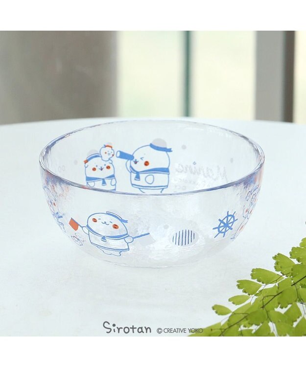 Mother garden しろたん ガラスボウル 《マリン柄》径12cm -