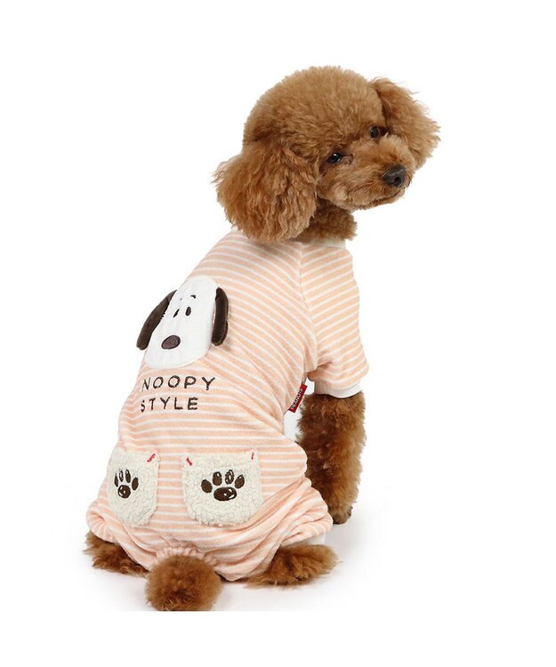 PET PARADISE スヌーピー サーモキープ  ロンパース 《フェイス柄》 小型犬 オレンジ