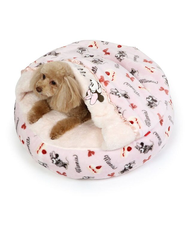 PET PARADISE ディズニー ミニーマウス 丸形寝袋 遠赤外線 《ケーキ柄》 60cm ケーキ柄