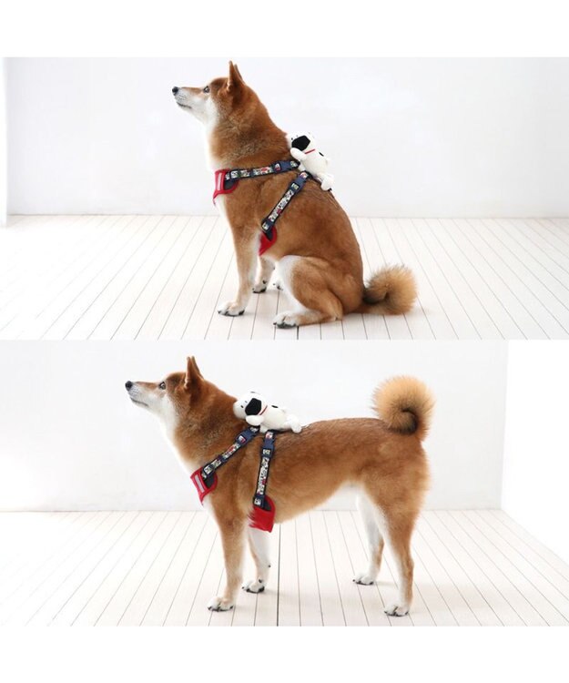 PET PARADISE スヌーピー マスコット付きハーネス ＳＭ 中型犬 レッド