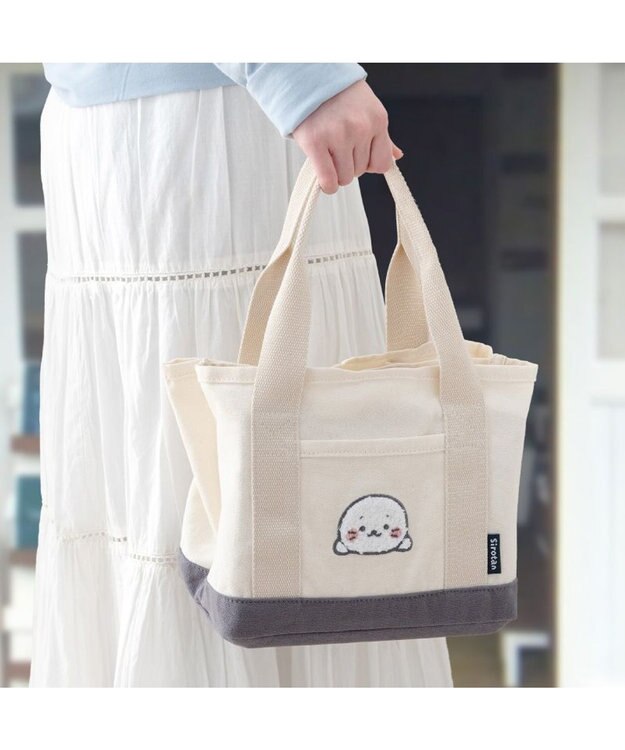 Mother garden しろたん 仕切り付き ミニトートバッグ ベージュ