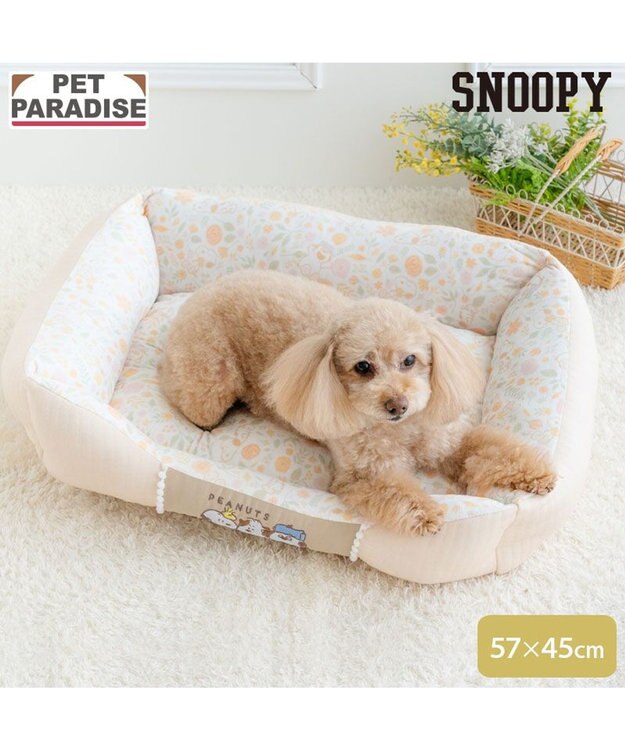 PET PARADISE スヌーピー カドラー Ｍ 《のほほん柄》　 ライトベージュ