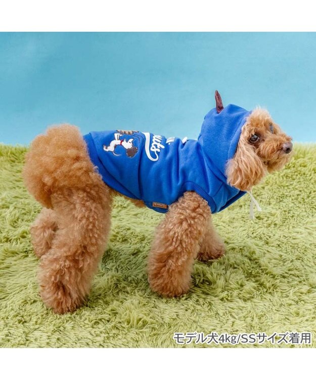 PET PARADISE スヌーピー 野球パーカー 《 ビンテージ 柄》 ブルー 小型犬 ブルー
