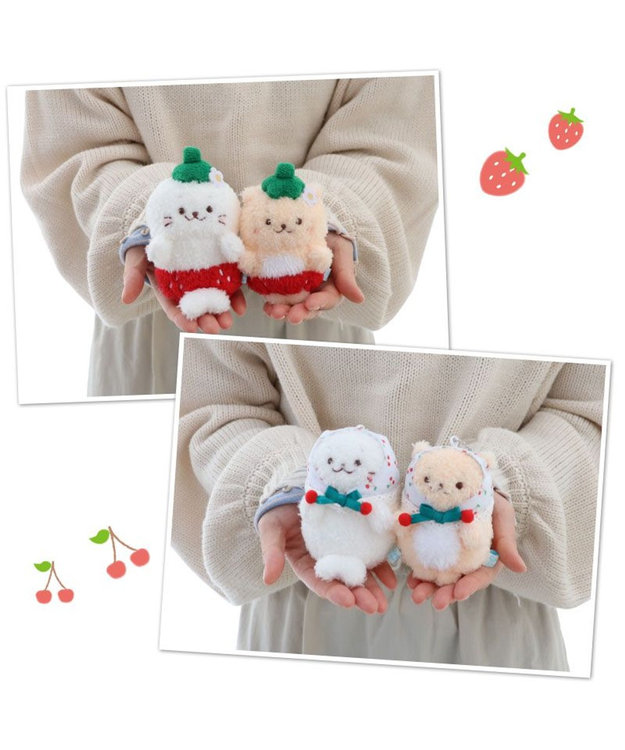Mother garden らっこいぬ  マスコットキーホルダー 《ジューシーいちご》 ジューシーいちご