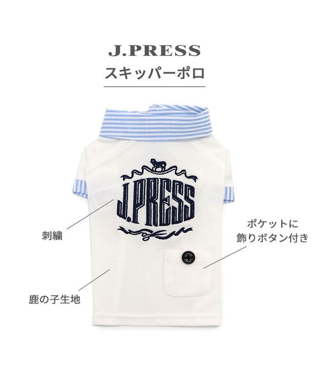 PET PARADISE J.PRESS スキッパーポロシャツ 小型犬 ホワイト