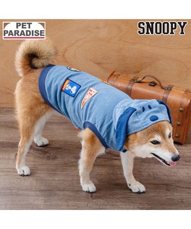 PET PARADISE スヌーピー デニム パーカー 《ネイビー》 中型犬 大型犬 ネイビー