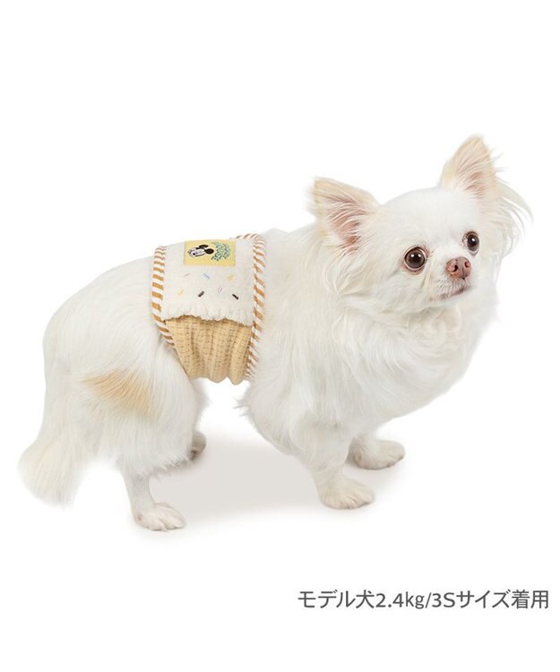 PET PARADISE ディズニー ミッキーマウス マナーベルト 《アイス柄》 小型犬 ベージュ