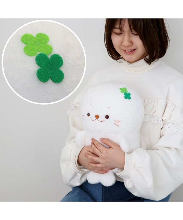 Mother garden しろたん もふもふ お座り ぬいぐるみ 【単品】 クローバーしろたん