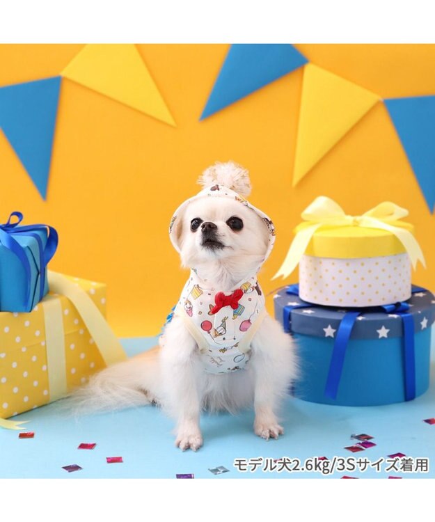 PET PARADISE ディズニー ドナルドダック 90周年 パーカー 《パーティ柄》 小型犬 パーティ柄