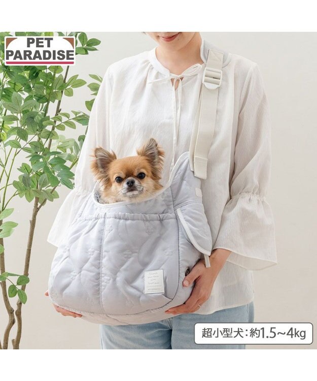PET PARADISE ペットパラダイス キルティング ショルダーバッグ 《グレー》 Ｓ グレー