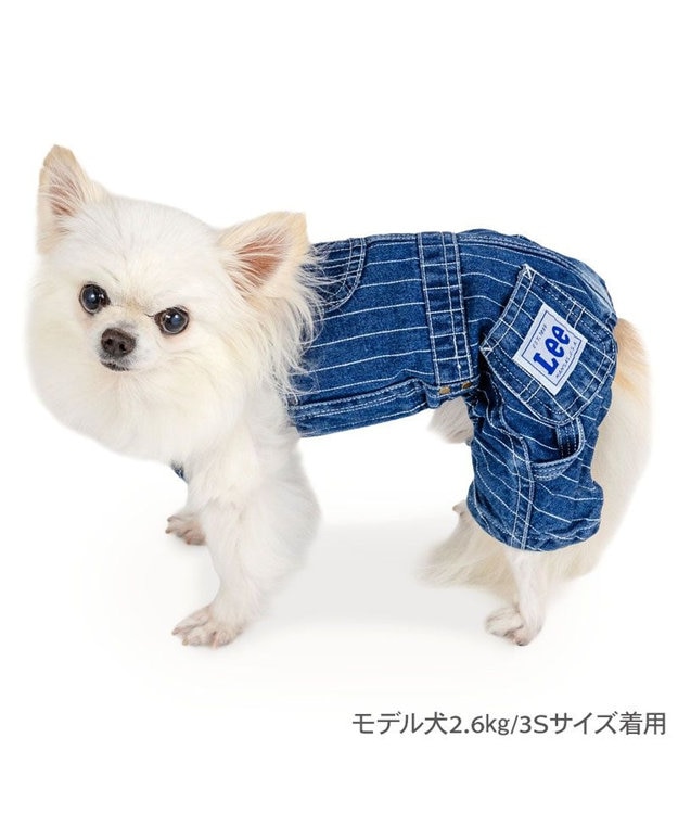 PET PARADISE Lee ストライプ オーバーオール 小型犬 インディゴブルー