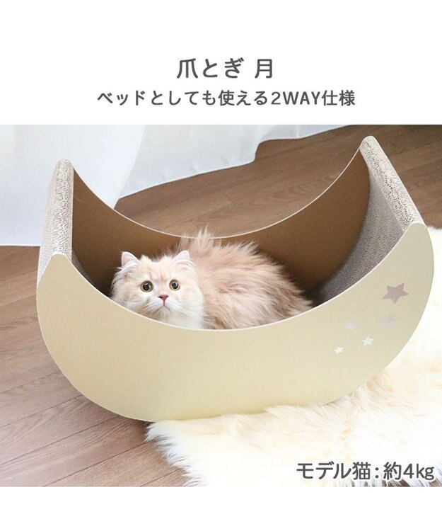 PET PARADISE 猫 爪とぎ ダンボール 単品《月 / 雲》 月