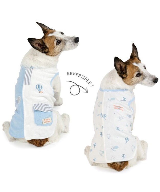 PET PARADISE ペットパラダイス やさしい ベスト 《気球柄》 小型犬 ホワイト×ブルー