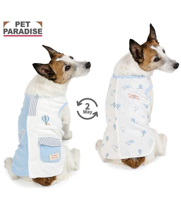 PET PARADISE ペットパラダイス やさしい ベスト 《気球柄》 小型犬 ホワイト×ブルー