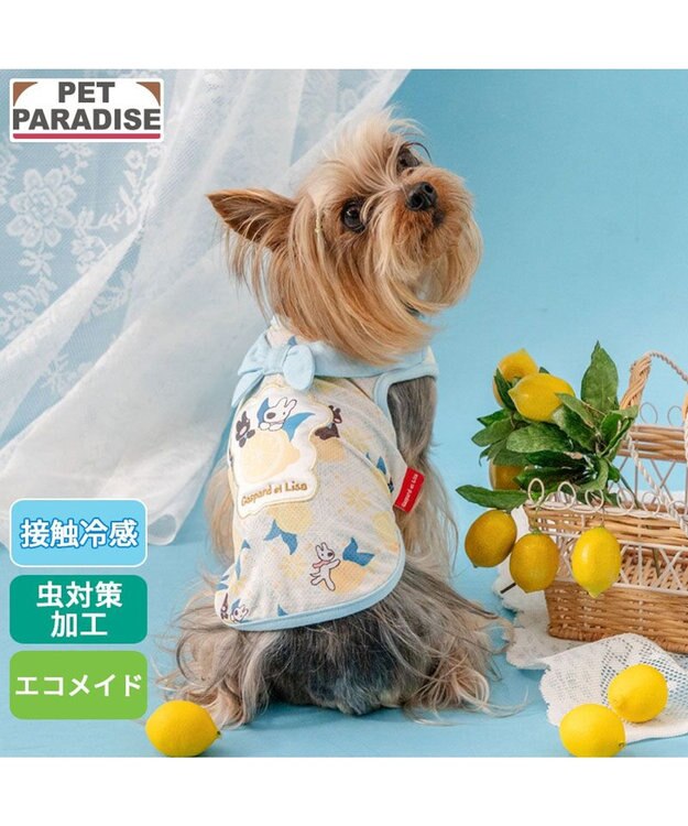 PET PARADISE リサとガスパール エコメイド シトラス タンクトップ 小型犬 ホワイト×ブルー