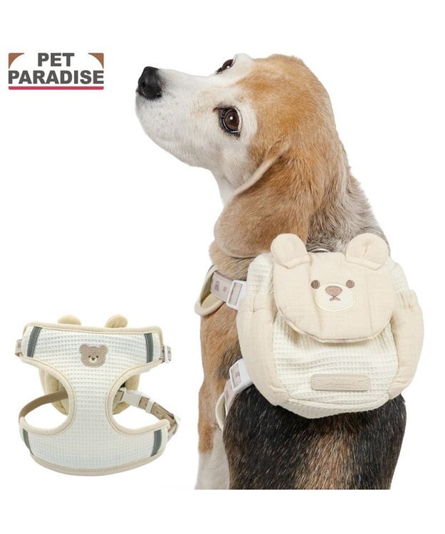 PET PARADISE ペットパラダイス くまちやん リュックハーネス Ｍ ホワイト