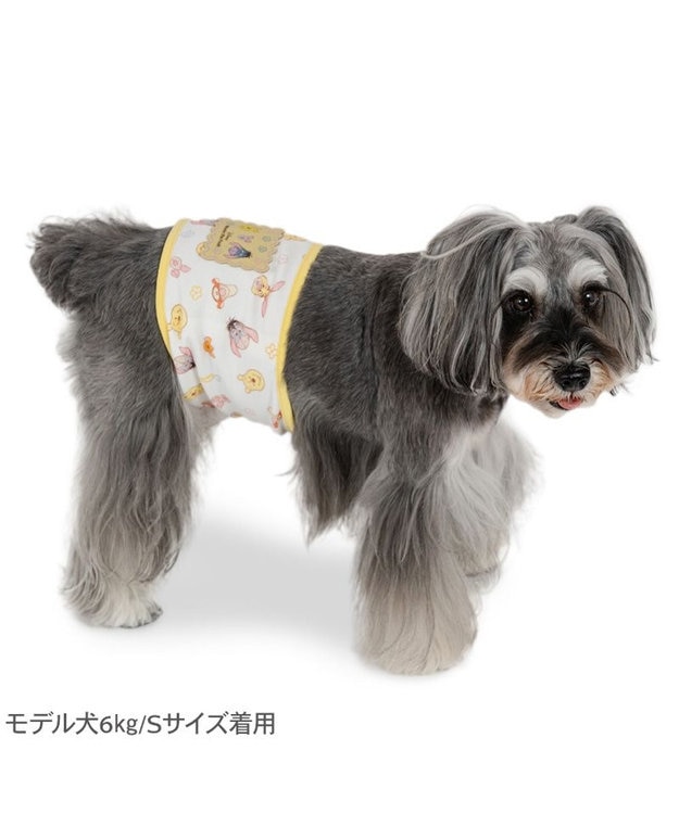 PET PARADISE ディズニー くまのプーさん マナーベルト 《フレンズ柄》 小型犬 ホワイト×イエロー