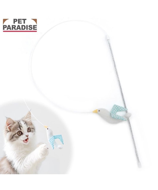 PET PARADISE ペットパラダイス びゅんびゅん かもめ 猫じゃらし ホワイト