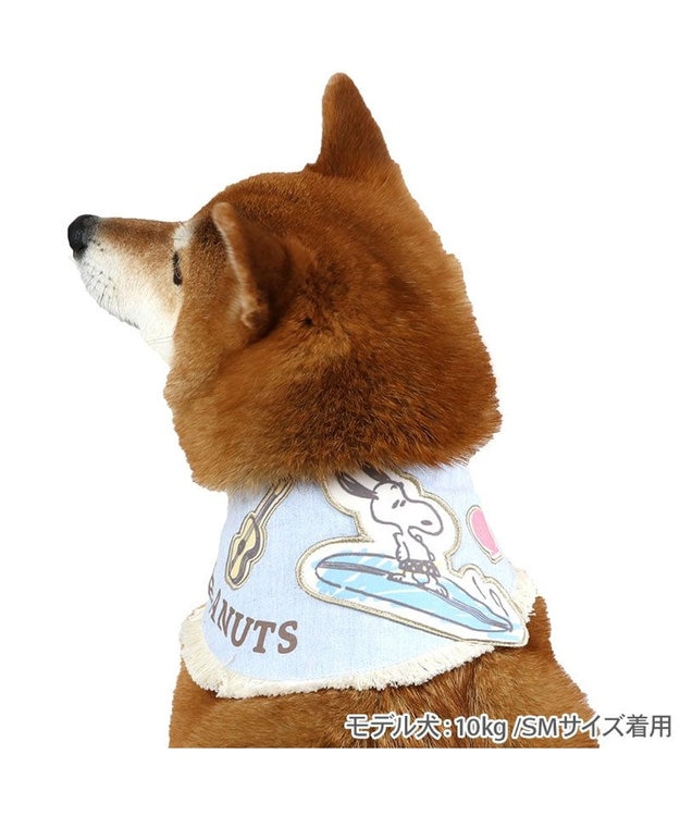 PET PARADISE スヌーピー クールバンダナ 《サーフ柄》 中型犬 大型犬 ライトブルー