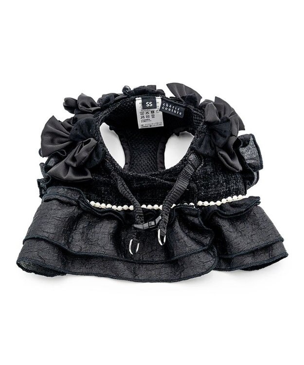 PET PARADISE cherircouture ツイード ベストハーネス 《ブラック》 ４Ｓ/３Ｓ ブラック