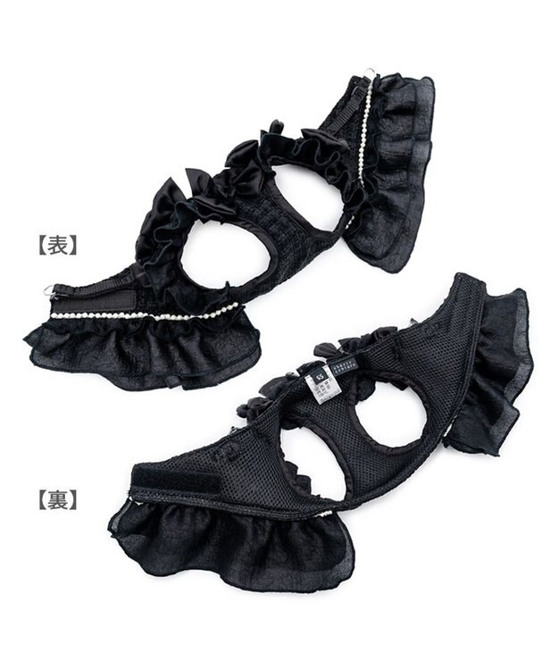 PET PARADISE cherircouture ツイード ベストハーネス 《ブラック》 ４Ｓ/３Ｓ ブラック