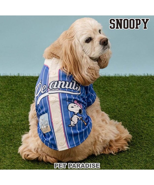 PET PARADISE スヌーピー ベースボール Ｔシャツ 《ブルー》 中型犬 ブルー