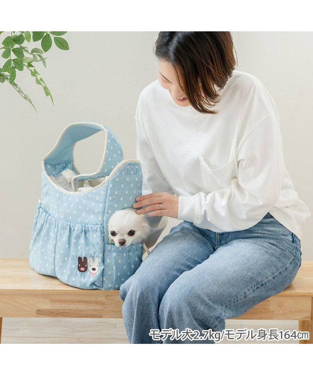 PET PARADISE リサとガスパール 刺繍 スリングバッグ Ｓ ブルー